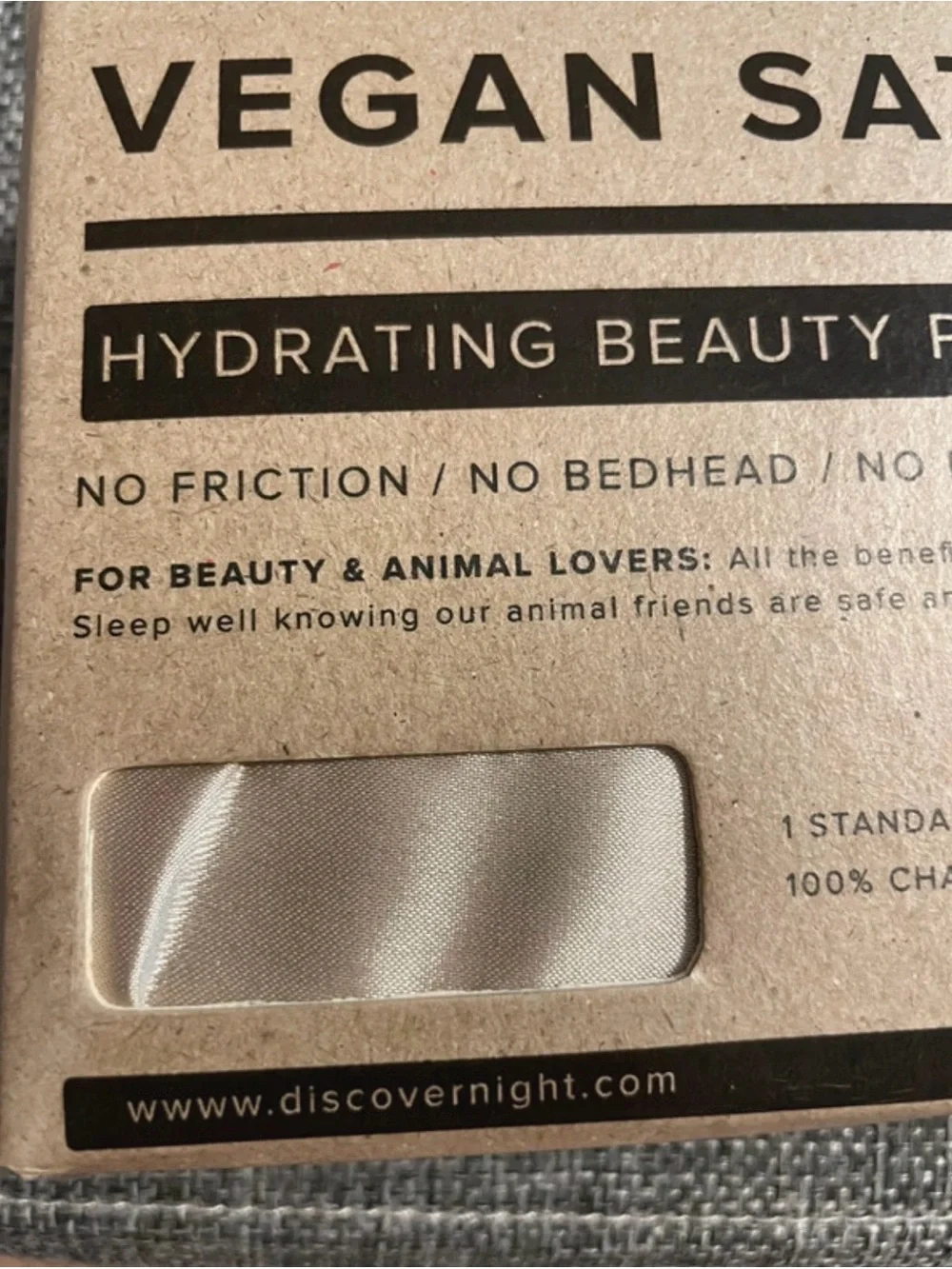 Vegan Satin Hydrating Beauty Pillowcase - Champagne by